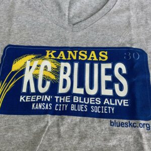 Women's V-neck Kansas License Plate Tee Shirt