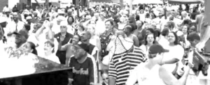 KCK Street Blues Festival crowd hero black and white