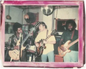 Lil Ed Williams, Dave Weld, James Pookie Young at Boss Joe's Lounge on Chicago's West Lake